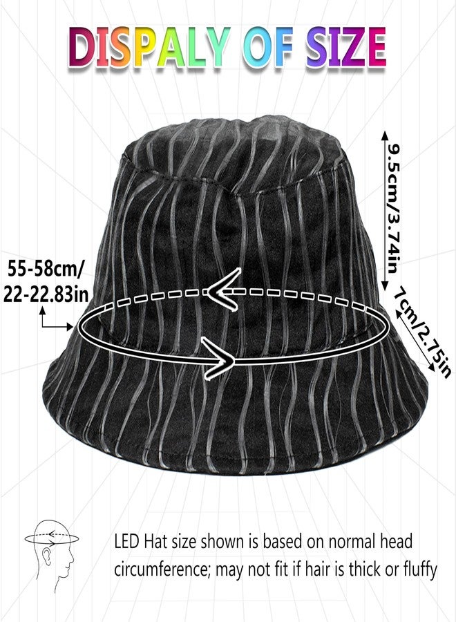 Litdevil Led Bucket Hat, Rave Led Hat 7 Colors, Neon Flashing Festival Gear, Light up Hat Rave Accessory, Funny Bucket Hat (US, Alpha, Large, Black) - Image 2
